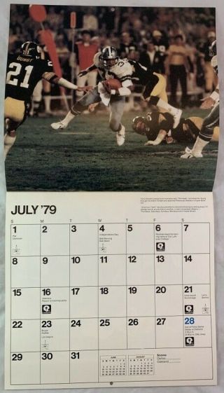 Vintage 1979 1980 Dallas Cowboys NFL Football Schedule Calendar Roger Staubach 2