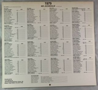Vintage 1979 1980 Dallas Cowboys NFL Football Schedule Calendar Roger Staubach 3