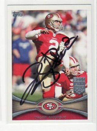 David Akers San Francisco 49ers Louisville 2012 Topps 382 Autographed Card