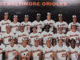 1982 Baltimore Orioles Team Photo CAL RIPKEN Rookie Year,  Eddie Murray (Gulf) 2
