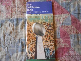 1971 Baltimore Colts Media Guide Johnny Unitas 1970 Nfl Champs Bowl Ad