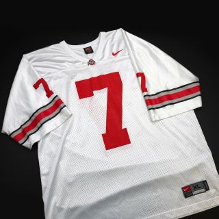 Ohio State Buckeyes 7 Mens White Away Nike Authentic Football Jersey Size Xl