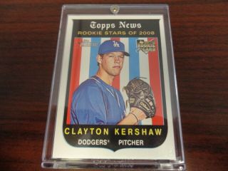 2008 Topps Heritage Clayton Kershaw 595 Rookie Card - Dodgers