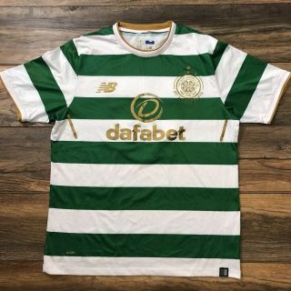 Vintage Celtic Fc Glasgow Balance Soccer Jersey 50th Anniversary 2017 Gold