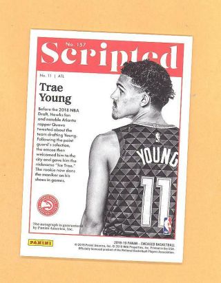 TRAE YOUNG 2018 - 19 PANINI ENCASED SCRIPTED SIGNATURES AUTO AUTOGRAPH ROOKIE D75 2