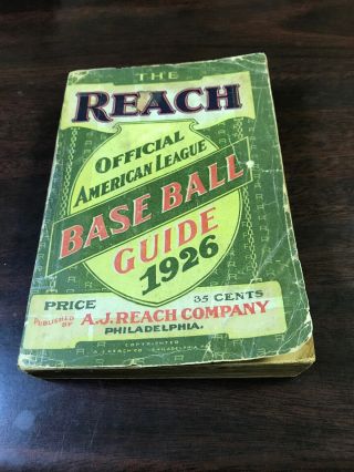 The Reach Official American League Baseball Guide 1926