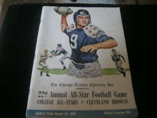 22nd Annual All - Stars Football Game College All - Stars Vs Cleveland Browns 1955