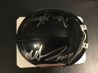 Mike Singletary & Dan Hampton Hof Bears Signed Mini Helmet Autograph Beckett Bas