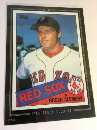 2016 Topps Anthology Silver 5x7 Jumbo 1985 Roger Clemens Red Sox ’d 35/49