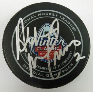 Al Macinnis Signed Nhl 2017 Winter Classic Official Game Hockey Puck 1009170