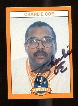 Charlie Coe Signed 1990 Tennessee Vols Football Card Autographed 41871