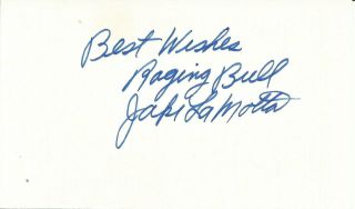 Jake Lamotta Middleweight Champion Hand Signed Autographed Card D.  2017