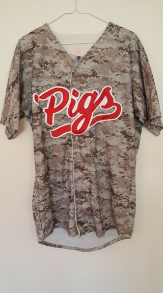 Lehigh Valley Iron Pigs Camouflage Jersey Mens Size 44