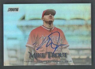 2019 Topps Stadium Club Mike Trout Signed Auto Angels 6/10
