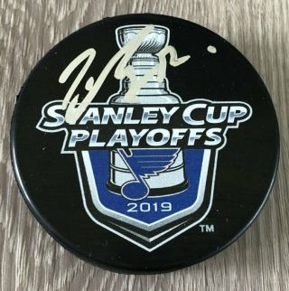 Tyler Bozak St.  Louis Blues Signed 2019 Stanley Cup Playoffs Puck W/exact Proof