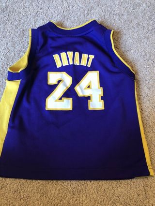 NBA Los Angeles Lakers Adidas Kobe Bryant 24 Toddler Jersey Sz 4T 3