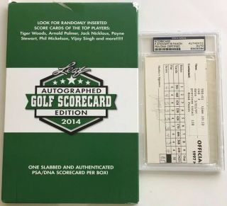 2014 Leaf Legends Of The Links Payne Stewart Auto Golf Scorecard Psa/dna Decease