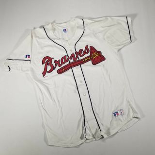 Vintage Russell Athletic Alanta Braves Baseball Jersey Shirt Xl Nublend Usa 90s