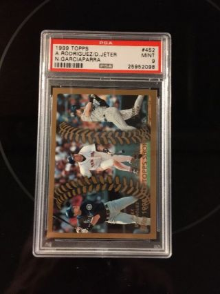 1999 Topps Garciaparra/ Derek Jeter/ Alex Rodriguez 452 Baseball Card Psa