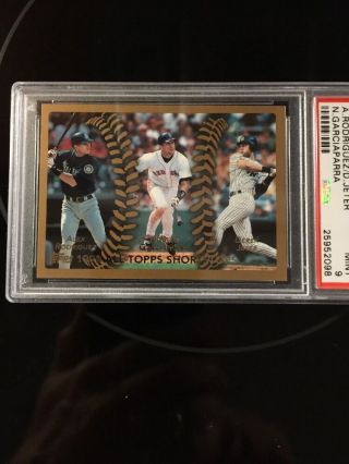 1999 Topps Garciaparra/ Derek Jeter/ Alex Rodriguez 452 Baseball Card PSA 2