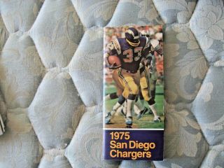 1975 San Diego Chargers Media Guide Yearbook Don Woods Fred Dean Program Nfl Ad