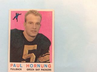 1959 Topps Football 82 Paul Hornung Packers Vg