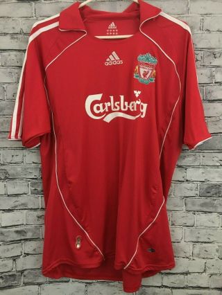 Vintage Adidas Carlsberg Liverpool Fc Soccer Football Red White Size Xl