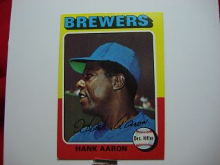 1975 Topps Baseball Hank Aaron Milwaukee Brewers 660