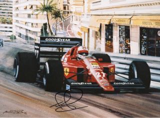 Nigel Mansell British Formula One Champion 1992 Autograph,  Signed Ferrari Pictur