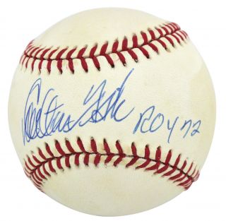 Red Sox Carlton Fisk " Roy 72 " Authentic Signed Budig Oal Baseball Bas H87937