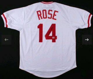 Pete Rose Signed Cincinnati Reds " Hit King " Jersey (fiterman Sports Hologram)