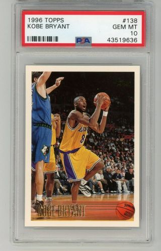 1996 - 97 Topps Kobe Bryant Rookie Card Psa 10 Gem