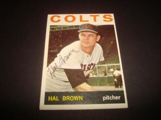 1964 Topps 56 Hal Brown Houston Colt 45s Signed Autograph Card - Bc