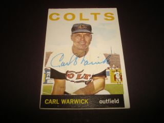 1964 Topps 179 Carl Warwick Houston Colt 45s Signed Autograph Card - Bc