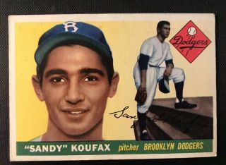1955 Topps Sandy Koufax 123 Hof Rookie Rc Card Mid Range Raw Brooklyn Dodgers