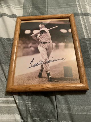Ted Williams Framed Signed Photo With Certificate Of Authenticity