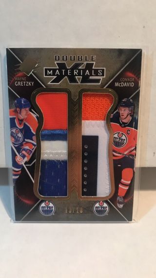 2018 - 19 Spx Wayne Gretzky Connor Mcdavid Jersey Patch 10/10 Oilers 6 Color