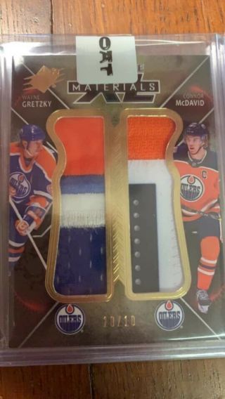 2018 - 19 SPx Wayne Gretzky Connor McDavid Jersey Patch 10/10 Oilers 6 color 2