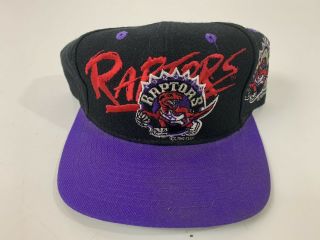 Vintage 1994 Nba Toronto Raptors Big Logo Twins Snapback Hat Cap