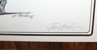 Mickey Mantle Signed Autographed Jerry Hersh Print on Plaque Limited Edition 4