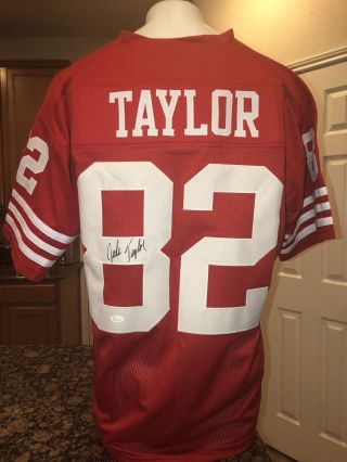 John Taylor 49ers Autographed Red Football Jersey JSA 2