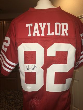 John Taylor 49ers Autographed Red Football Jersey JSA 3