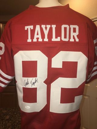 John Taylor 49ers Autographed Red Football Jersey JSA 4