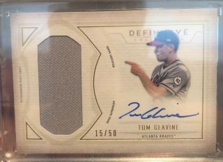 Tom Glavin Card Patch Auto 15/50 2019 Topps Definitive Braves Relic Autograph