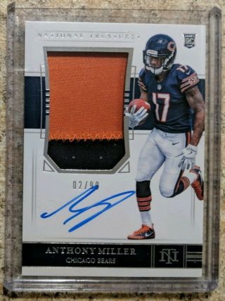 2018 National Treasures Anthony Miller True Rpa 2clr Patch Auto 02/99 Bears