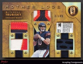 2019 Gold Standard Mother Lode Mitchell Trubisky 5 Way Laundry Tag Patch 37/49