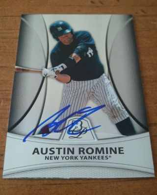 Austin Romine - 2010 Bowman Platinum Rookie Rc Signed Autograph Auto Card Pp19