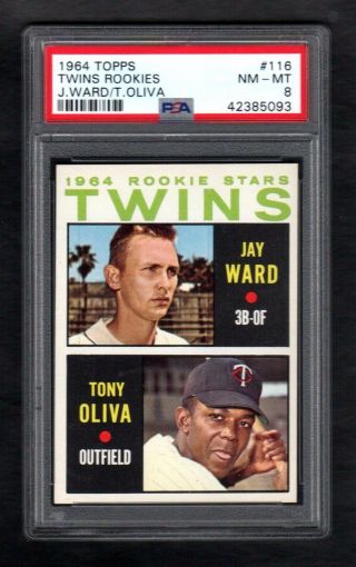 1964 Topps 116 Tony Oliva Twins Psa 8 Nm/mt Tough Card