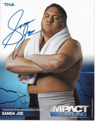 Samoa Joe Tna Impact Wwe Signed Autograph 8x10 Promo Photo W/