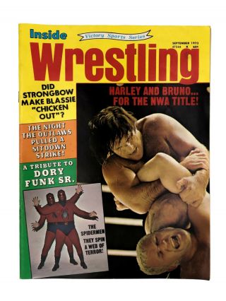 Inside Wrestling September 1973 Dory Funk Sr Tribute,  The Spiderman.  Nwa Title